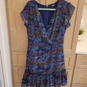 Slate & Willow Navy and Gold Mini Dress